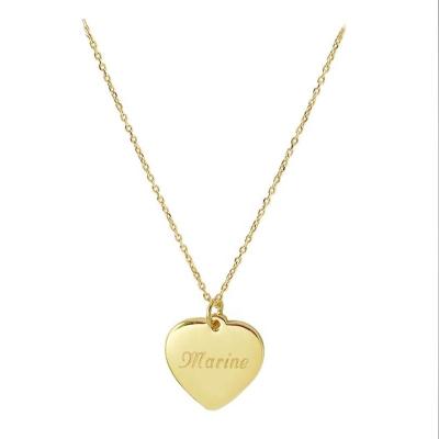 China Environmentally Friendly 925 Gold Silver Personalized Heart Necklace Personalized Initial Necklace Minimalist Necklace For Women for sale