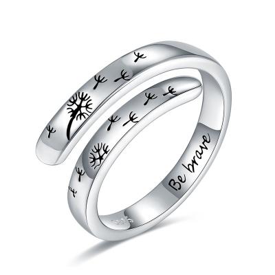 China High Quality Fashion 925 Sterling Silver Adjustable Ring For Women Simple Customized Rings For Gift for sale