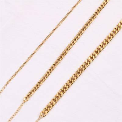 China Gold Plated High Quality Environmental Friendly Miami Stainless Steel Cuban Link Chain Anklet Multi Layered Chunky Foot Women Jewelry for sale