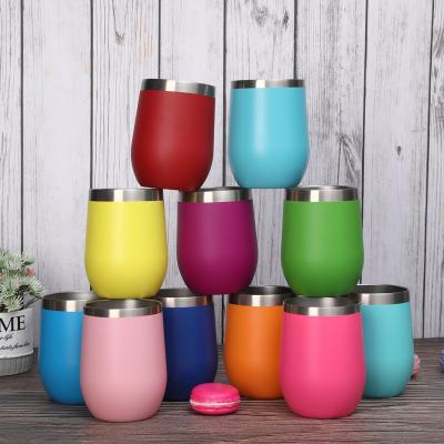 China Amazon Sales Hot Egg Beer Powder Stocked Stainless Steel Insulated Vacuum Wine Tumbler for sale