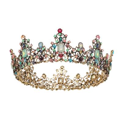 China Amazon Hot Sale Costume Crystal Party Hair Accessories With Big Gemstones Pageant Wedding Tiara For Women And Girls. for sale