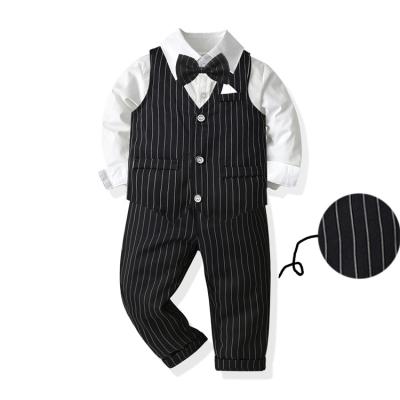 China Spandex/Cotton Shirt Set For Kid Boy Outfit Formal Wear High Quality Gentleman Boy Clothes Set for sale