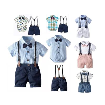 China Fashion\Comfortable\Durable Baby Boy Clothes Baby Boy Clothes Romper+Bow+Shorts+Suspender Belt Sets Baby Boy Clothing Shorts Infant Gentleman Clothing for sale