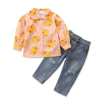 China DL41 Polyester / Cotton Girls Clothes Casual Kids Clothing Set Autumn Long Sleeve Shirts Striped Leggings Baby 2020 Kids Fits 3 4 5 6 7 8 Years Old for sale