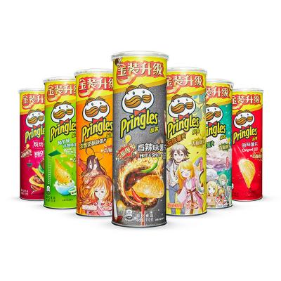 China Hot Sale Natural Canned Puffed Spicy Potato Chips Exotic Snack Potato Food Snack Chips for sale