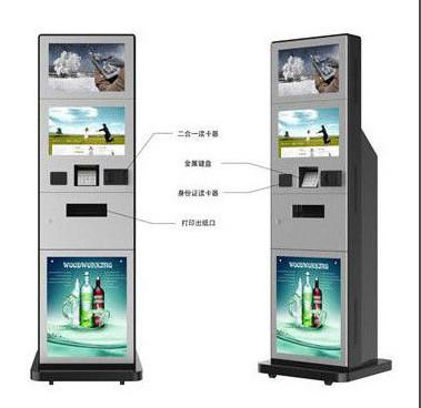 China Selbstservice-Fotodruckkiosk-Doppelschirme mit buntem Rahmen zu verkaufen