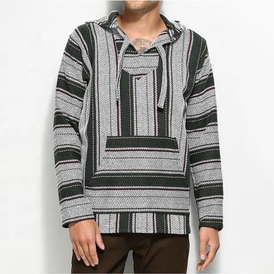 China Custom Mens Mexican Baja Anti Wrinkle Anti-Wrinkle Striped Knitted Hoodie for sale