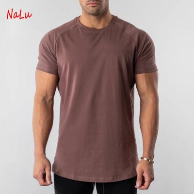 China White Men's Fitness 95% Polyester Elastane Cotton 5% Elastane Anti-Shrink Breathable Sport Fit Gym T-Shirt Men for sale