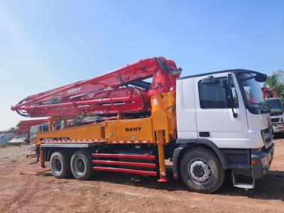 China Refurbished SANY 37m Concrete Pump installed on Mercedes-Benz chassis factory Stock for Sale for sale