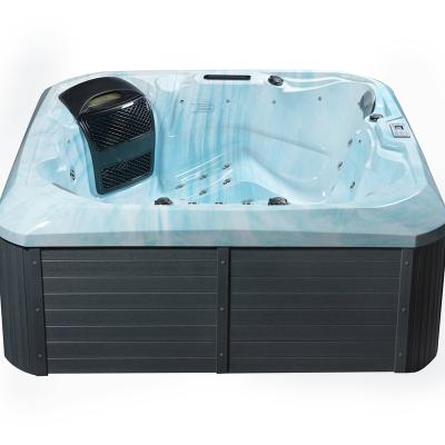 Cina Large Hot Tub Style Skirt Bath Hotel LED Jet Massage 6 Whirlpool Massage Bathtub Outdoor SPA Acrylic Sided Free Person in vendita