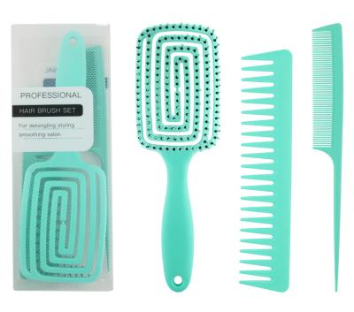 China Amazon Comfortable Hot Comb Large Tooth Comb Headed Tail Comb Set Hairdressing Massage for sale