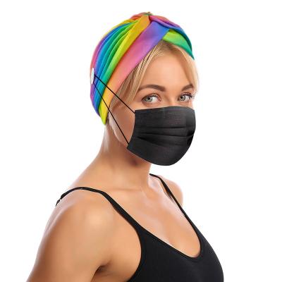 China Environmental friendly creative ladies color band striped protective cap Indian hair cloth cap anti-throttle leopard print anti-throttle cap for sale