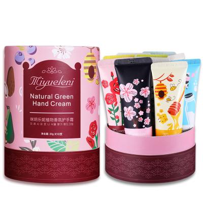 China 10 Anti Aging Hand Cream Small Gift Box Set For Moisturizing Flowers And Fruits for sale