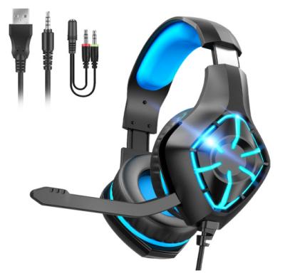 China Perfect Sound Amazon Wired Gaming Headphones RGB Light With 3.5mm Jack Wired Gaming Headset PC 7.1 Audio Surround PS4 - 40mm Sound Drivers for sale