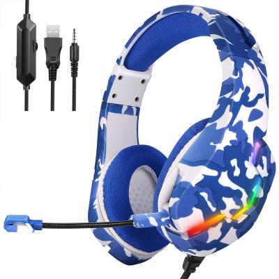 China Perfect Gaming Headset 3.5mm Wired Bass Camouflage Noise/Virtul/7.1 Stereo Super Surround Earphone with MIC and Converter Cable for PC/Smartphone/PS4/Xbox for sale