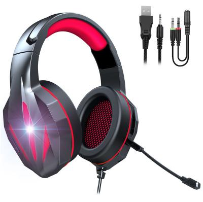 China Perfect Pop / Virtul / 7.1 Gaming Earphone With Mic RGB Light Wired 3.5mm Jack Wired Gaming Headset PC 7.1 Audio Surround PS4 - 50mm Noise Drivers for sale