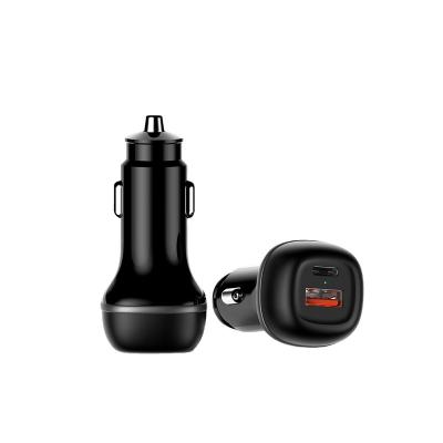 China Super Mini All Metal Fast USB Car Charger Adapter PD&QC 3.0 Dual Port Mobile Phone/Ipad/Camera/PDA/MP3 43W USB Car Charger Compatible With iPhone 13 12 for sale