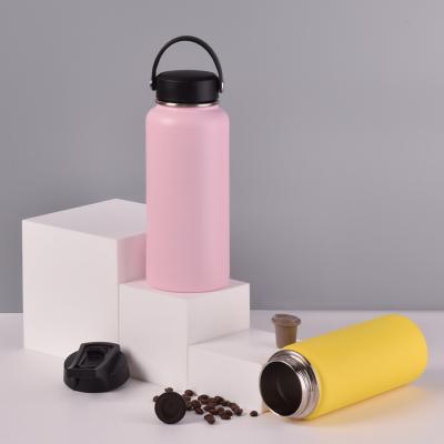 China Custom Logo Powder Coating Food Grade Stainless Steel Water Bottle Double Wall Viable Insulated Vacuum Flasks for sale