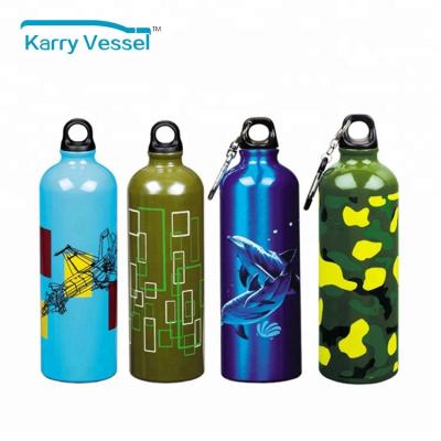 China Durable plastic screw lid loops on top, aluminum sport water bottle, great for outdoor and sport activities. for sale