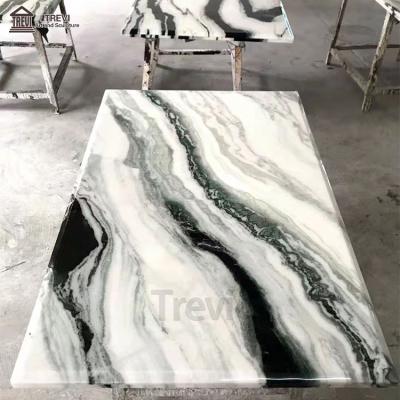 China Custom Polished Modern Panda White Marble Slab Table Black White Top For Sale for sale