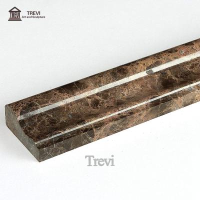 China Modern Decorative Design Villa Stone Wall Flower Border Strips Emperador Marble Molding for sale