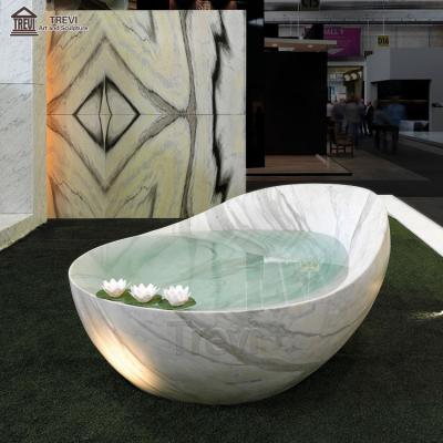 China Would Do Standard Holes High-Polished Large Natural Stone MarbleWhite Bathtub For Bathroom for sale