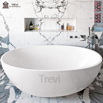 China Would Standard Holes Chinese Cheap Oval Nature White Freestanding Marble Bathtub For Sale for sale