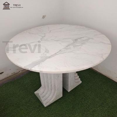 China Modern luxury villa Italian marble dining table and hotel use indoor cafe for sale