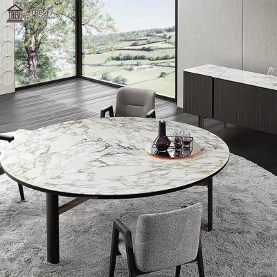 China Villa or hotel cafe interior modern Italian marble countertop dining table for sale