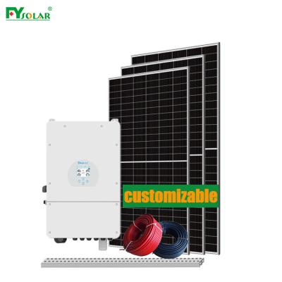 China Home Power Solar System Solar Panel Hybrid Complete System 5kw 10kw 12kw Solar Equipment for sale