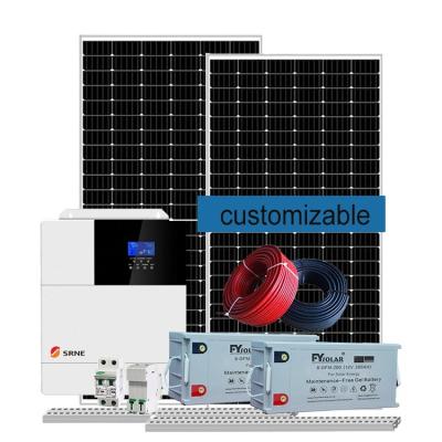 China Commercial 5KW Off Grid Solar Panel System 2kw Home Solar Power System Solar Panel Kit 5kw 4kw 3kw Set For Home for sale