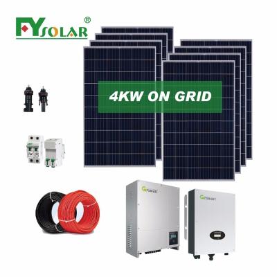 China Commercial Energy Systems 4000W Grid Tied Solar Panel System On Ground 5kw 10kw Solar Panel System for sale