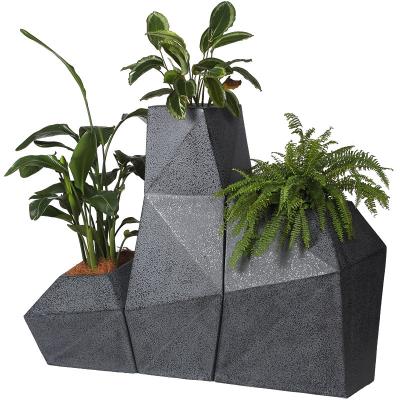 China Wholesale Creative Large Size Indoor Outdoor Fiberglass Flower Pot Planter Flower Pot Drainage Hole And Saucer for sale