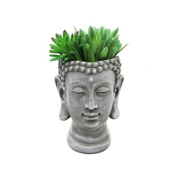 China Wholesale Ceramic Main Flower Pot Zen Decor Indoor Outdoor Garden Flower Pot Cement Buddha Planters Religion Figurine Drain Hole Planter for sale