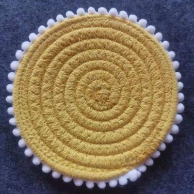 China Viable Wholesale Custom Color Handmade Macrame Coasters For Drinks Cotton Macrame Tea Coasters for sale