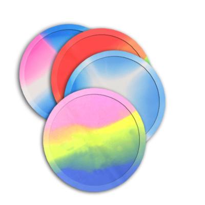 China Sustainable Silicone Coasters Round 100% Rainbow Color Waterproof Heat Resistant Food Grade Silicone Cold Coasters for sale