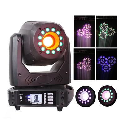 China 100W Mini LED Moving Head DJ Light Theme Park Beam Spot With RGB Ring Night Bar Club Bar Party For KTV Small for sale