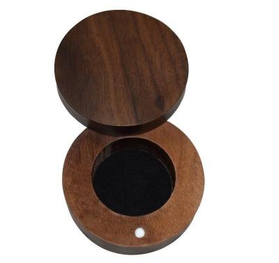 China China Circle Walnut Wood Ring Box for sale