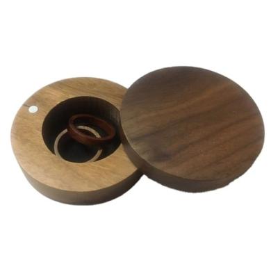 China Wedding Ring Dish Circle Walnut Wood Ring Box from China Engagement Ring Box Small for sale