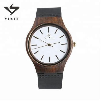 China Custom Logo Men's Quartz Watch Band Simple Leather Watch Dial Wooden Dial Analog Wrist Watch Non-Specific for sale