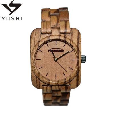 China 2021 Water Resistant Zebra Knot Wood Watch With Custom Engraving From YUSHI Manufacture for sale