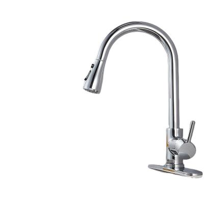 China Hot Selling New Style Modern Single Handle Thermostatic Faucets Brass Black Pull Out Pull Down Kitchen Sink Faucet for sale