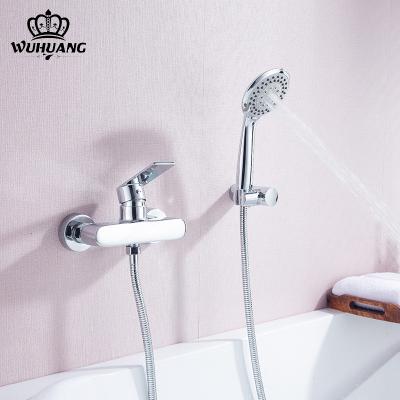 China Without Slide Bar Hot Selling Single Function Chrome Mixer Bathroom Shower Set Wall Mounted Brass Faucet 1 for sale