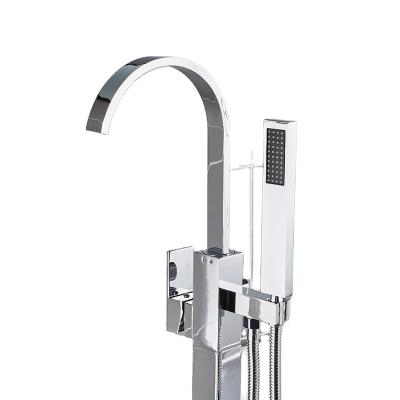 China Without Sliding Bar Style Durable New Using Low Price Free Standing Floor Standing Bathtub Faucet Set for sale