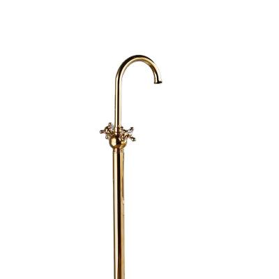 China Without Slide Bar Top Selling Guaranteed Quality Mixer Gold Free Standing Brass Bathtub Faucet for sale