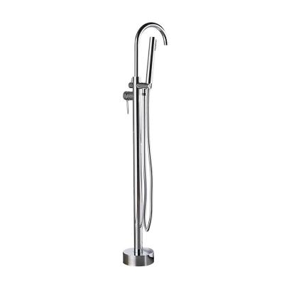 China Contemporary Hot Selling Free Standing Bathtub Faucets Good Quality Stainless Steel Single Handle Without Slide Bar Faucets for sale