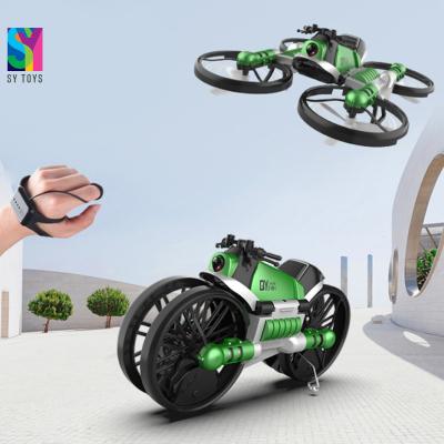 China RC Hobby SY Deformation Folding Hand Remote Sensor Control Toy Camera Motorcycle Drone for sale