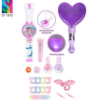 China This makeup toy is made of SY Makeup Safe Kit Kids Pretend Play Make Up Set Baby Cosmetics Beauty Set Toys For Girls for sale