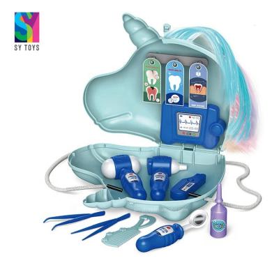 China Dental Tool Kit New Arrival 18PCS TOYS SY Doctor Kit Kids Doctor Tool Kit Unicorn Unicorn Shoulder Bag Storage Packing Toy Set 2 in 1 Medical Dental Tool Kit plastic doctor settled for sale