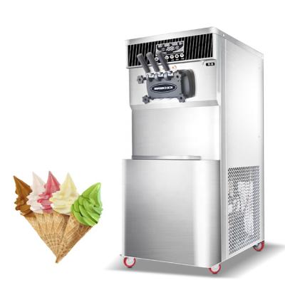 China Wholesale Factory Price Snack Factory Large Capacity Serving Frozen Yogurt Soft Floor With 2+1 Mix Flavors Ice Cream Machine for sale